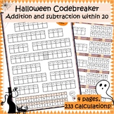Halloween Maths codebreaker addition & subtraction within 
