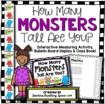 Preview of Halloween Measuring  |  How Many Monsters Tall Are You? Halloween Math Center