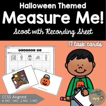 Preview of Halloween Measuring Task Cards - Standard or Non-Standard Units