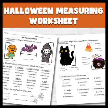 Preview of Halloween Measuring Worksheet