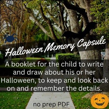 Preview of Halloween Memory Capsule 2022 - Time Capsule - Diary Journal Writing & Drawing
