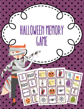 Halloween Memory Game by Ramirez's Reading Rug | TPT