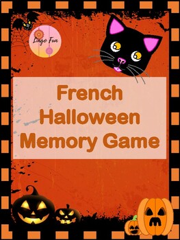 Preview of French Halloween Vocabulary Memory Game for FLE 24 words