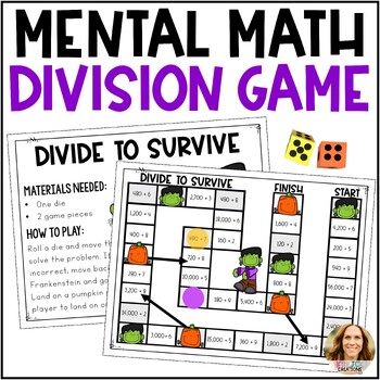 Preview of Halloween Mental Math Division Game - Divide by Multiples of 10, 100, and 1,000