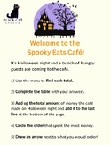 Halloween Menu Math worksheets and visuals for teaching, s