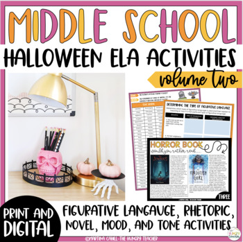 Preview of Middle School ELA Halloween Activities Volume Two | Mood and Tone