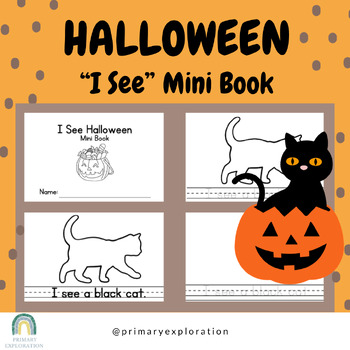 Preview of Halloween Mini Book: "I See Halloween" for Primary - 3 templates & lesson