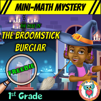 Preview of Halloween Mini Math Mystery Activity 1st Grade Addition within 15 - FREE