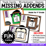 Halloween Missing Addends: Task Cards, Worksheets & Games
