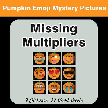 Halloween: Missing Multipliers - Color-By-Number Math Mystery Pictures