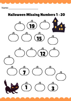 halloween missing numbers 1 20 by oh the possibiliteas tpt