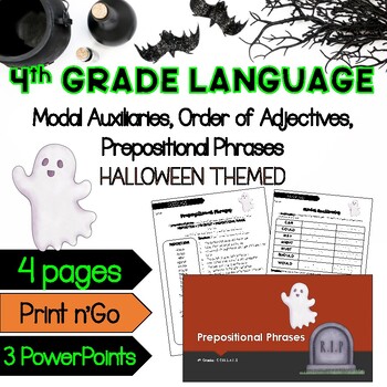 Preview of Halloween Modal Auxiliaries | Order of Adjectives | Prepositional Phrase