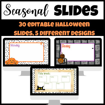 Preview of Halloween Modern Daily and Weekly Agenda Slides Editable Template