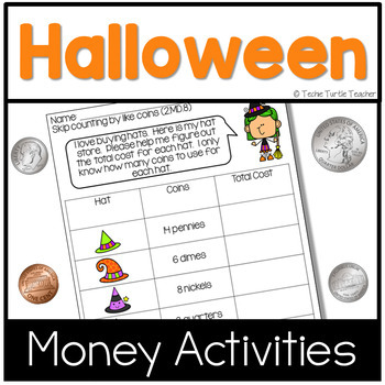 Preview of Halloween Math: Money Center Activities - Counting Coins up to One Dollar