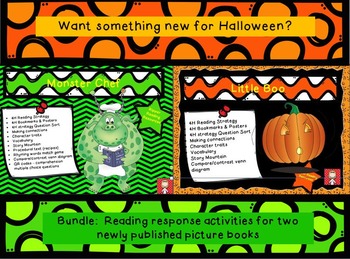 Preview of Halloween: "Monster Chef" & "Little Boo" Comprehension Bundle