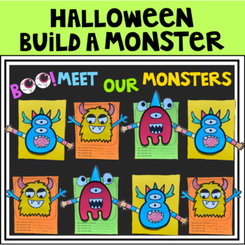 Preview of Halloween Monster Craft Simple Writing Craftivity Bulletin Board Idea
