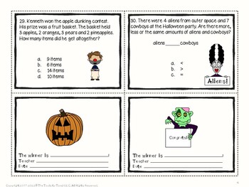 Halloween Math Word Problems No Prep by The Tools to Teach LLC | TpT
