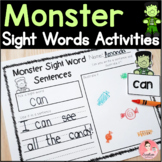 Halloween Sight Words Literacy Activities for Kindergarten