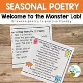Halloween Poetry for Fluency Practice Monster Theme