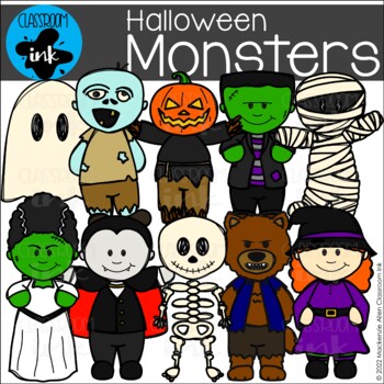 Halloween Monsters Clip Art by Classroom Ink | TPT