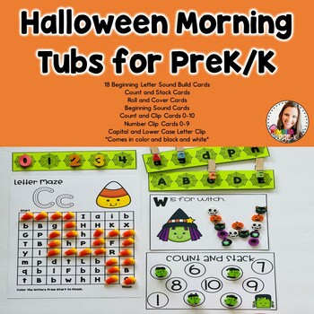 Preview of Halloween Morning Tub Activities for PreK/K-Fall