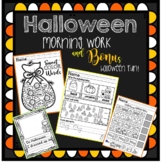 Halloween Morning Work, Halloween Pre-k/Kindergarten Works