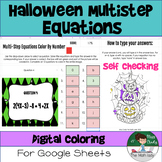 Halloween MultiStep Equations Digital Color by Number