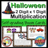 Halloween Multiplication 2 Digit x 1 Digit BOOM Cards Hall