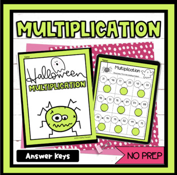 Preview of Halloween Multiplication - 2 Digits x 2 Digits Digital and Print- Games Included