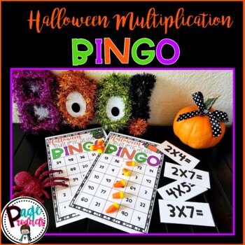 Preview of Halloween Multiplication Bingo