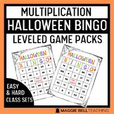 Halloween Multiplication Bingo - Easy and Hard Leveled Game Packs