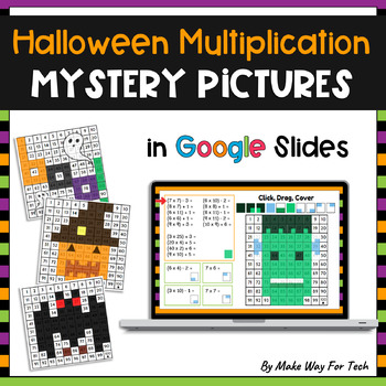 Preview of Halloween Multiplication Color By Number | Mystery Picture Multiplication Chart