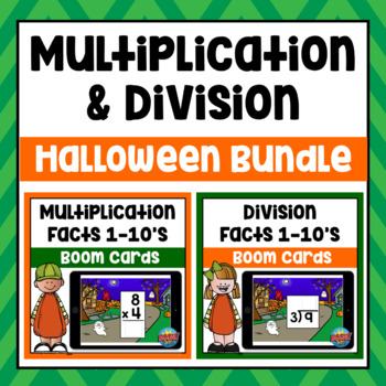 Halloween Multiplication and Division Fact Fluency Boom Cards™