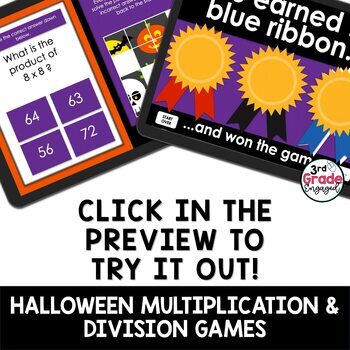 Halloween Multiplication and Division Fact Fluency Boom Cards™