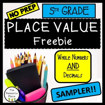 Preview of NO PREP Place Value Packet (5th Grade) FREEBIE!