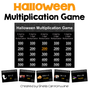 Preview of Halloween Multi Digit Multiplication Game