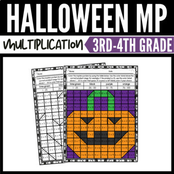 Preview of Halloween Multiplication Mystery Picture Worksheets