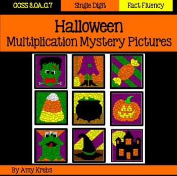 Preview of Halloween Multiplication Mystery Pictures