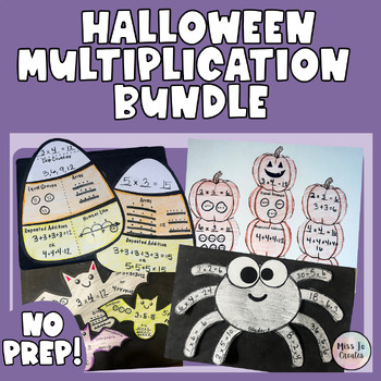 Preview of Halloween Multiplication Strategies Crafts Bundle