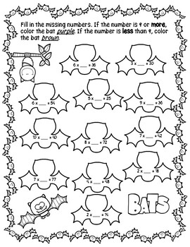 Halloween Multiplication Worksheets by Teaching Naturally | TpT