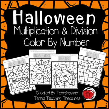 Preview of Halloween Multiplication and Division Color by Number