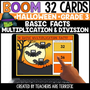 Preview of Halloween Multiplication and Division Facts Boom Cards  - Digital