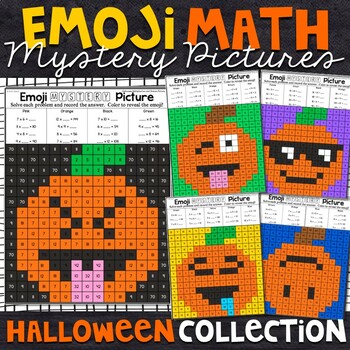 Preview of Halloween Multiplication and Division Mystery Pictures Halloween Color by Number