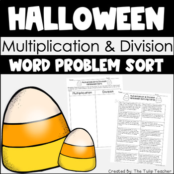 Preview of Halloween Multiplication and Division Word Problem Sort