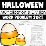 Halloween Multiplication and Division Word Problem Sort