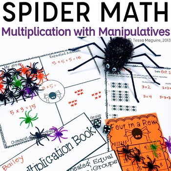 Preview of Halloween Multiplication with Manipulatives | Spider Math