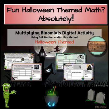 Preview of Halloween Multiplying Binomials Digital Activity Box Foil Method