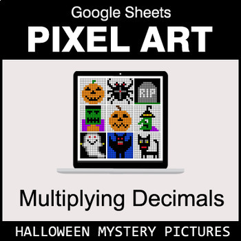Preview of Halloween - Multiplying Decimals - Google Sheets Pixel Art