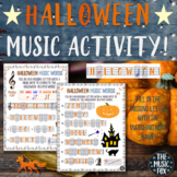 Halloween Music Activity! Halloween Word Letter/Note Fill-Ins