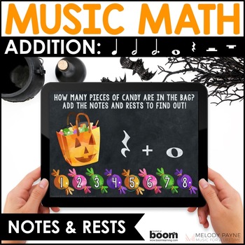 Preview of Halloween Music BOOM™ Cards - Music Math Addition Notes & Rests - Rhythm